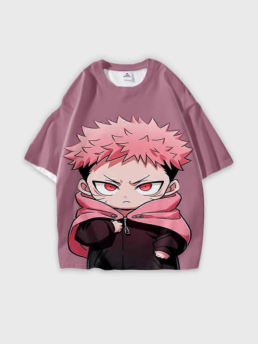 T-shirt round neck Character Pattern loose short sleeve P1317