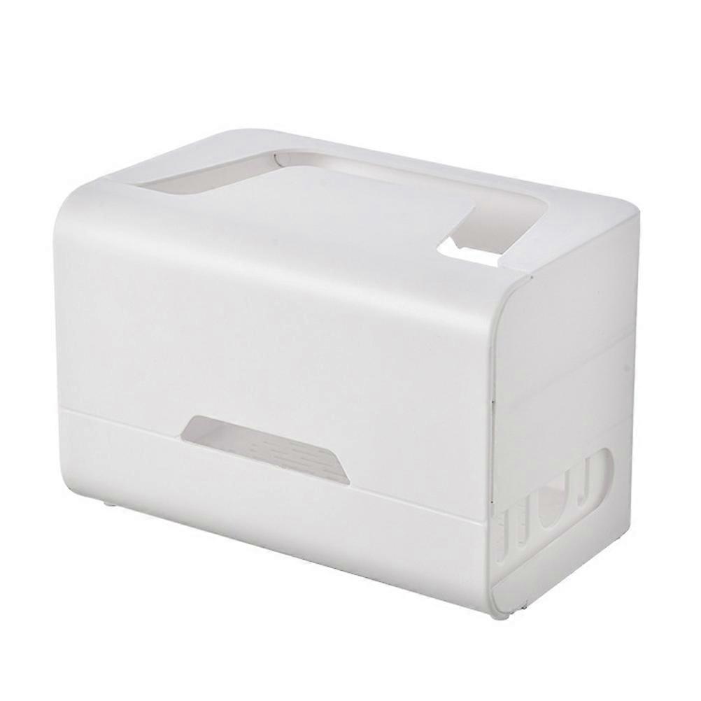 Double Layer Router Storage Box with Sliding Design for Cable Management – Dustproof, Heat Dissipation & Multi Shunt Cable Organizer for TV Router