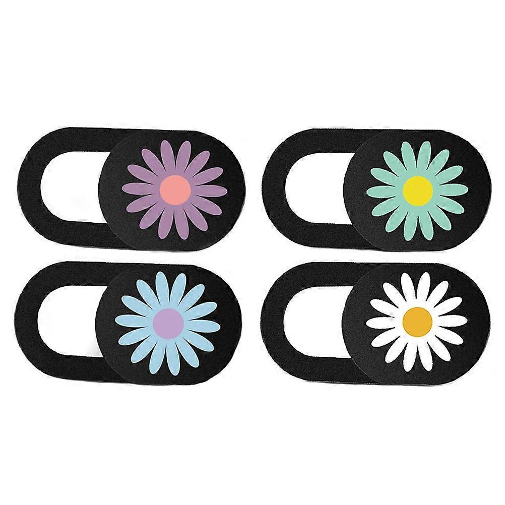 4pcs Ultra Thin Daisy Pattern Laptop Camera Cover Slide