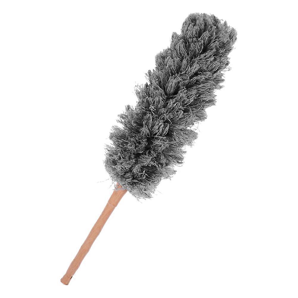 Static Absorption Fiber Duster with Wooden Handle for Car and Home Cleaning – Multifunctional Dust Remover for Dashboards, Blinds, and Hard to Reach