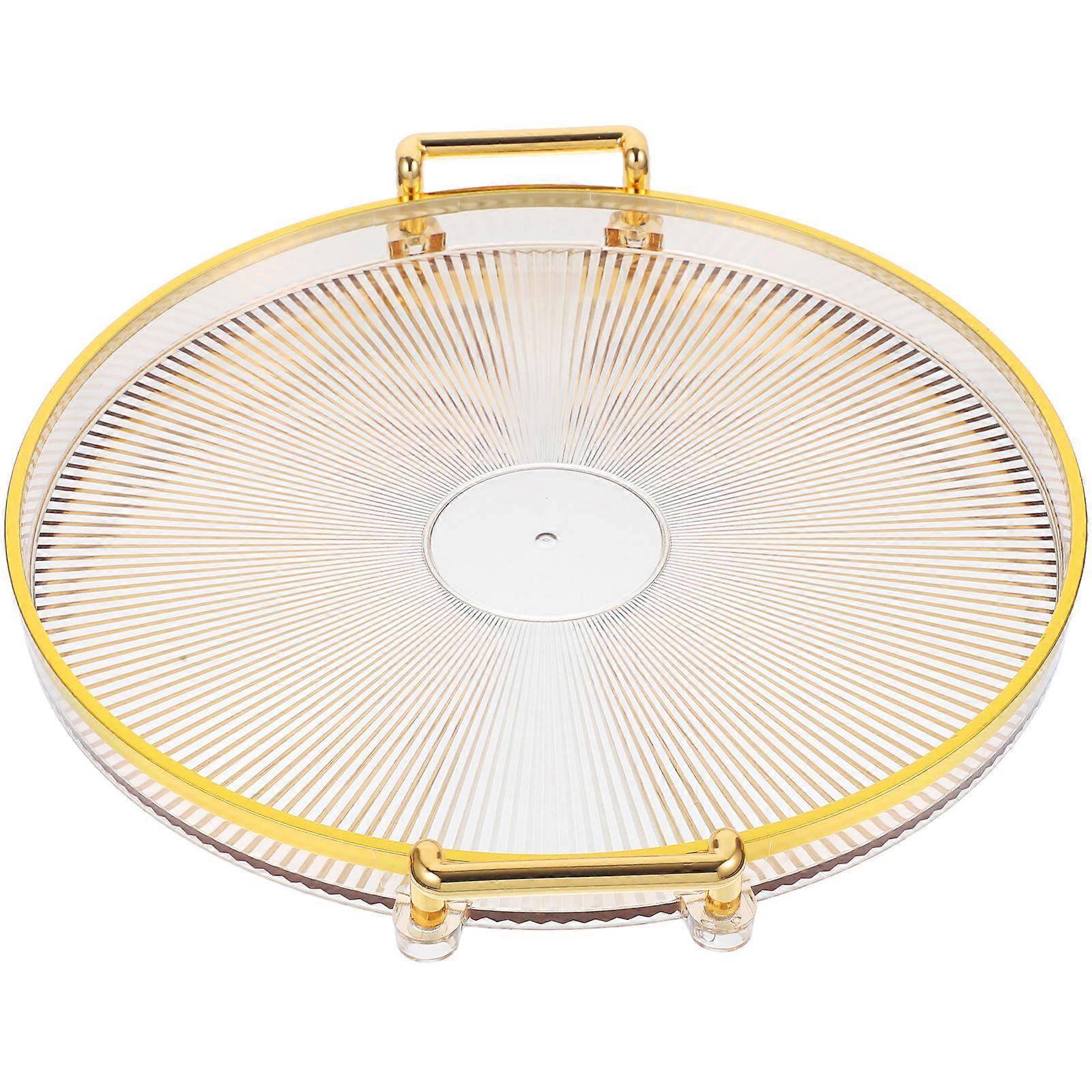 Serving Platters For Entertaining Table Storage Tray With Handle Food Serving Tray With Handle Fruit Plate Home Supplies Golden 1Pcs