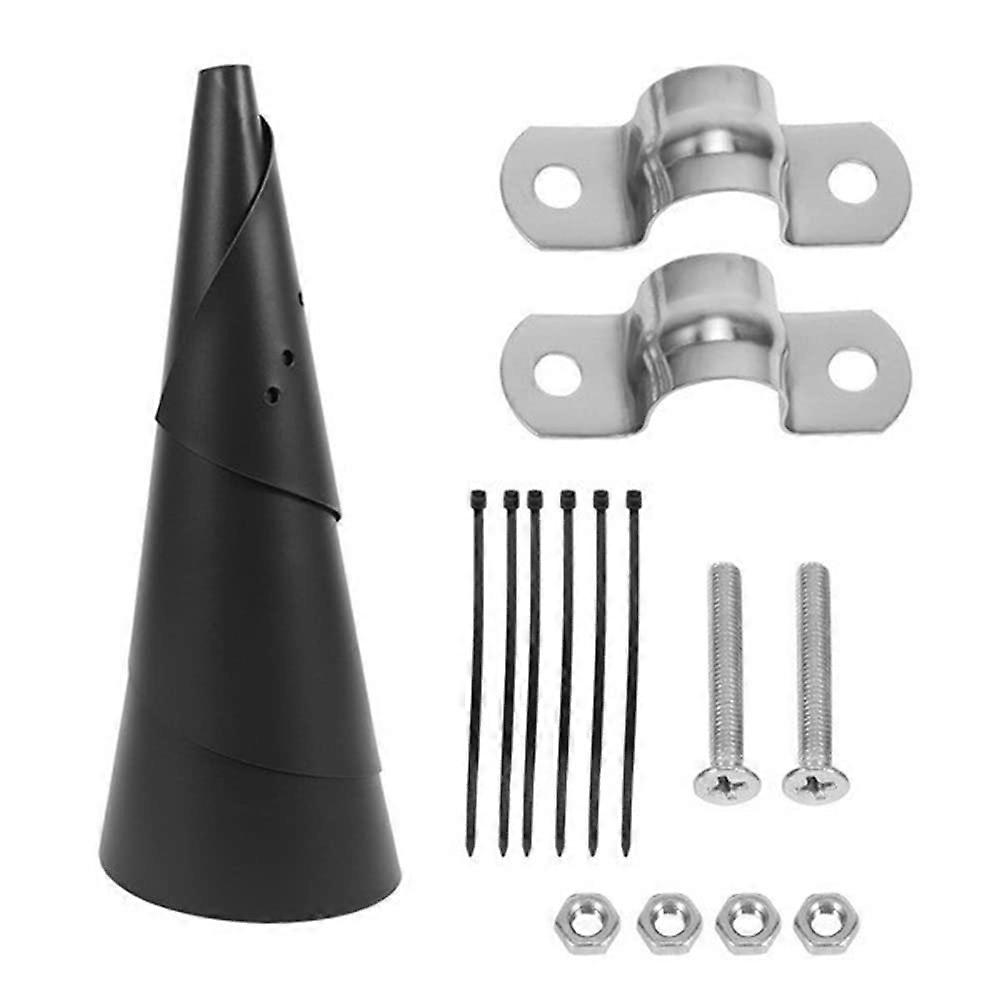 Wrap-Around Squirrel Moustache Black Protection For Bird Feeder - Pack Of 2, Fits Most Bird Feeders