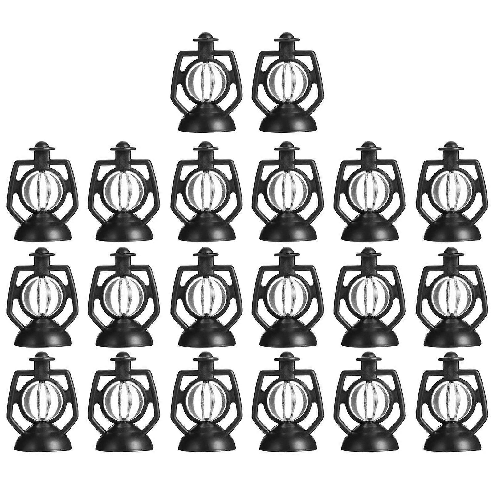 Tiny Lantern Decor Christmas Tree Small Light Hanging Lamp Oil Lamp Shape Black 20Pcs