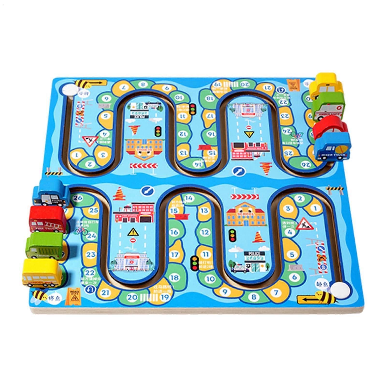 Numerical Maze Wooden Maze with Numbers for Children, Interactive Educational Toy for Toddlers Transportation