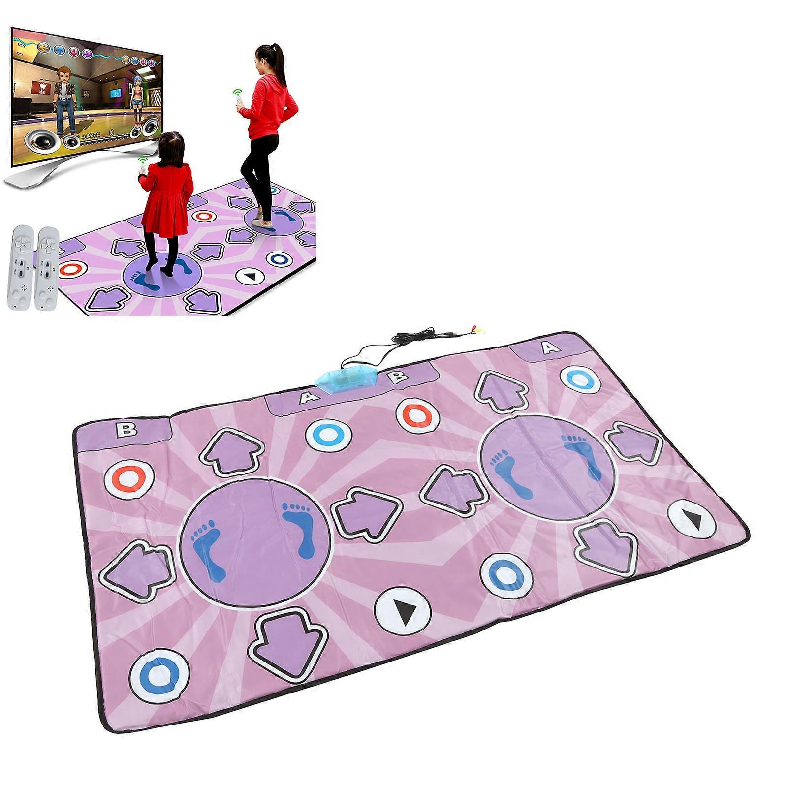 Double Dance Mat High Sensitivity Improve Coordination Electronic Dancing Pad with AV USB Interface English 