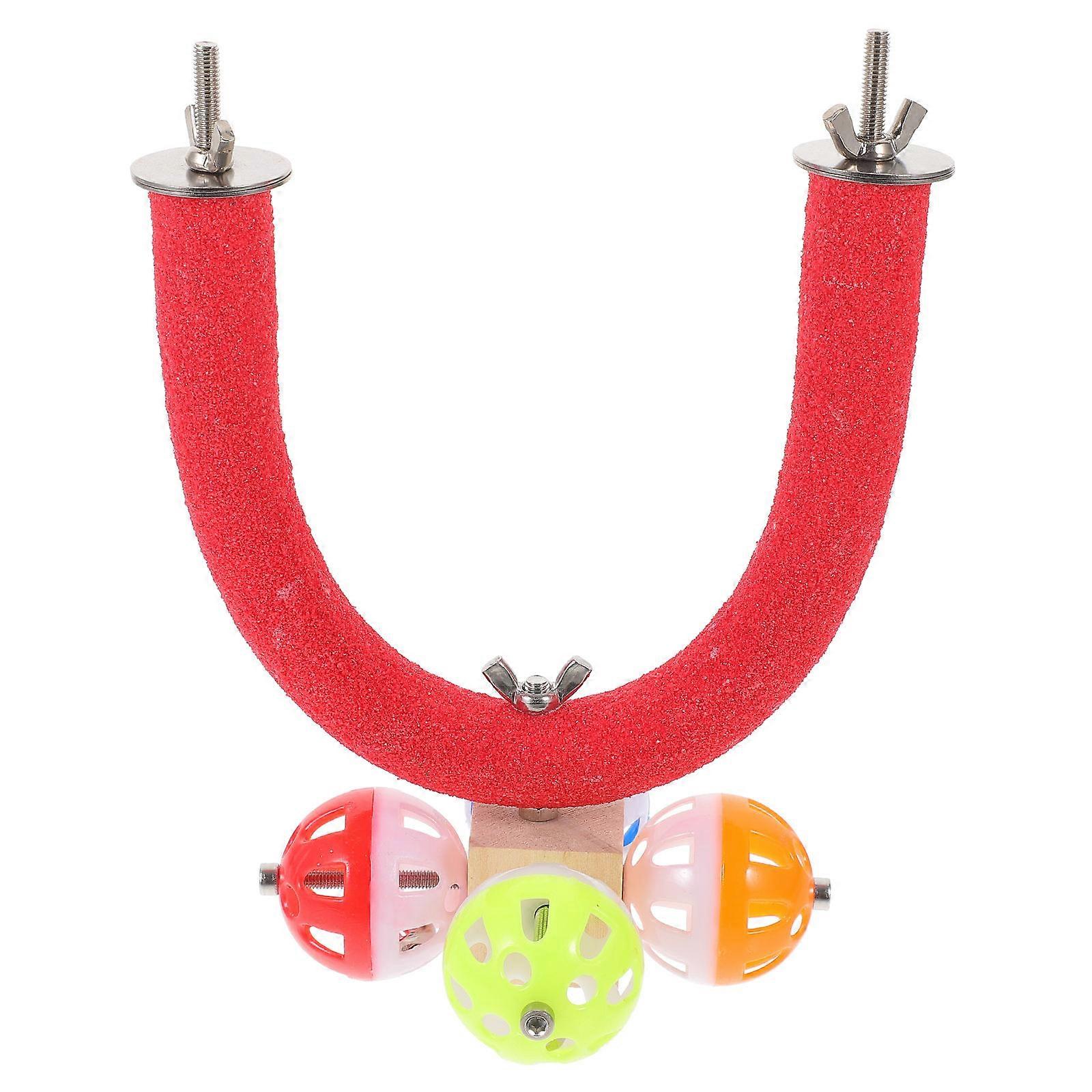 Wooden Bird Perch Stand for Parrots and Small Birds Easy to Hang and Clean 14.5 in