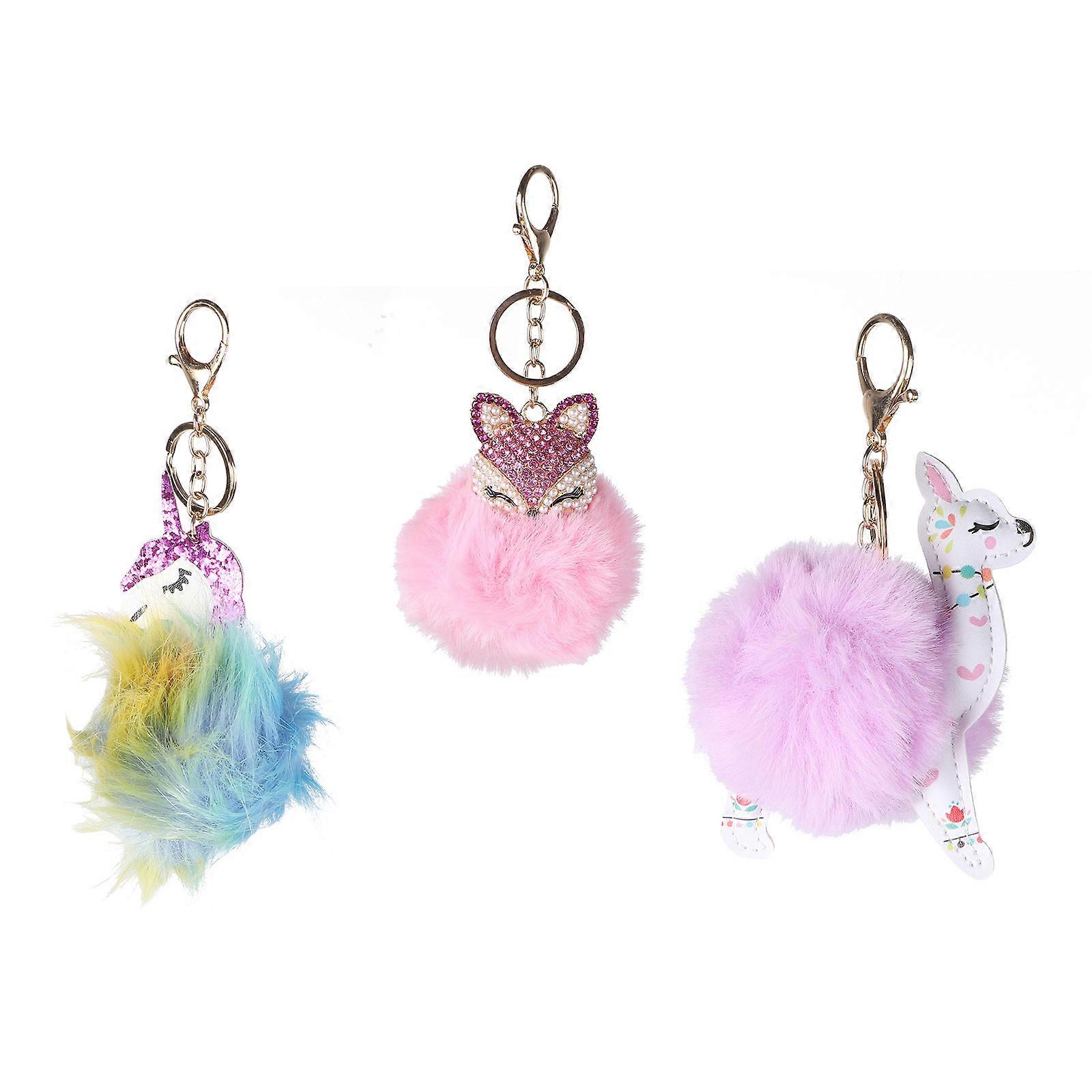 Novel Style Unicorn Bag Charm Key Hanging Everyday Use Function 3Pcs