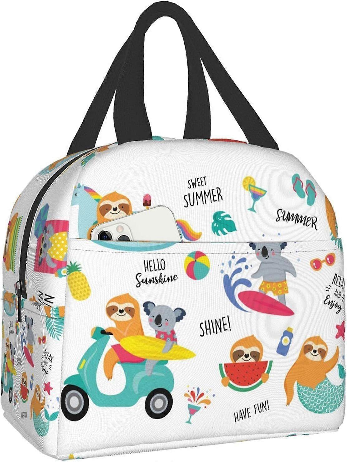 Sd Panda Hoved Hvid Brn Madkasse Isoleret Madpose Til Drenge Piger Genanvendelig Frokost Kler Muleposer Til Barn Tilbage