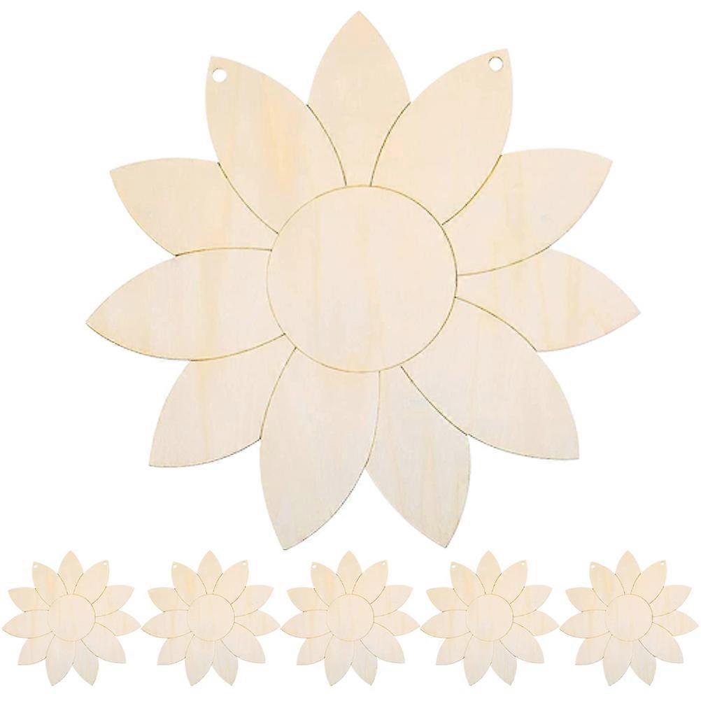 Wood Flower Cutouts 6Pcs Graffiti Sunflower Design Ideal For Creative Handcrafts 30X30cm Great For Interior Decor And Party Occasions