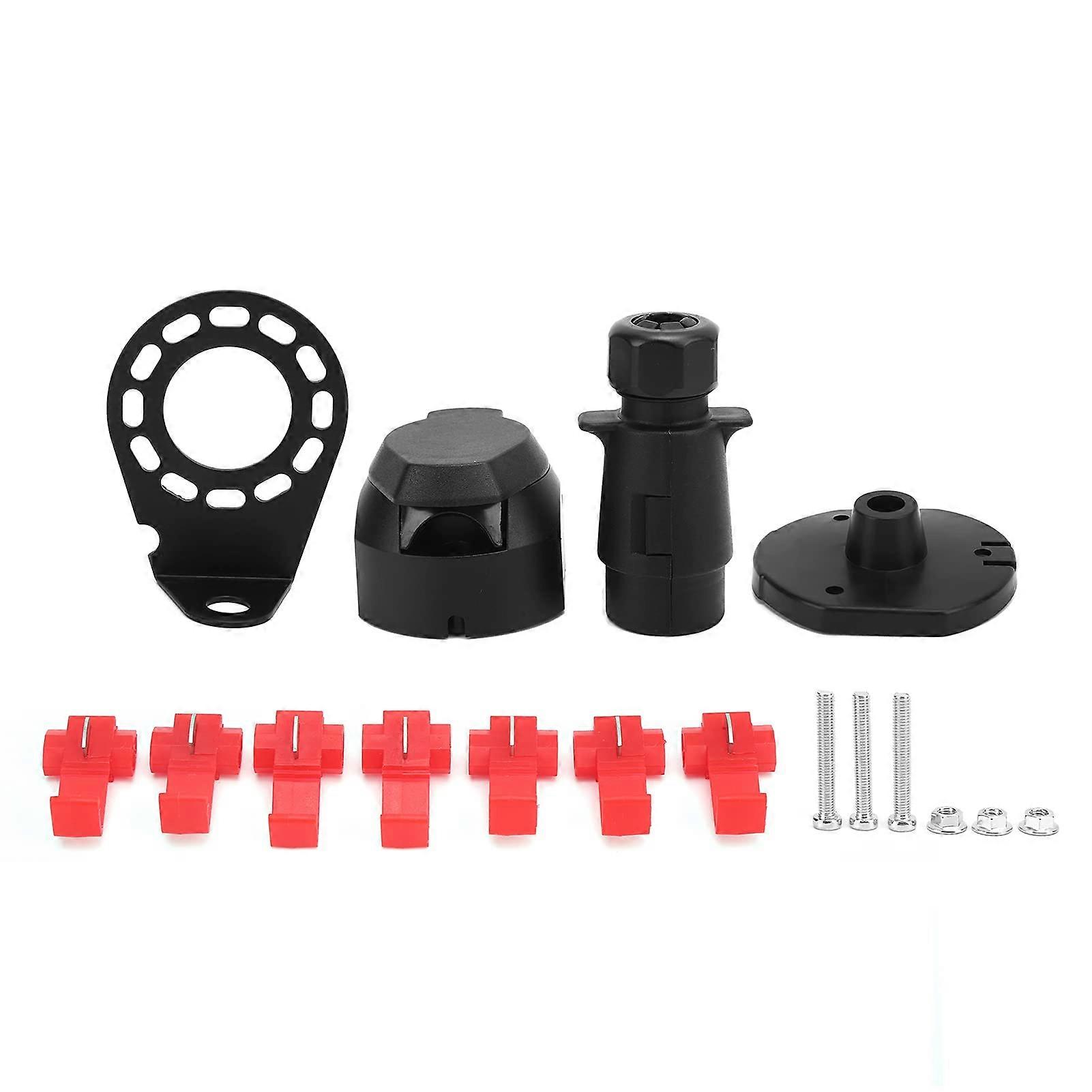 7 Pin Trailer Plug Connector Kit, Iron Design for Safe and Easy Installation