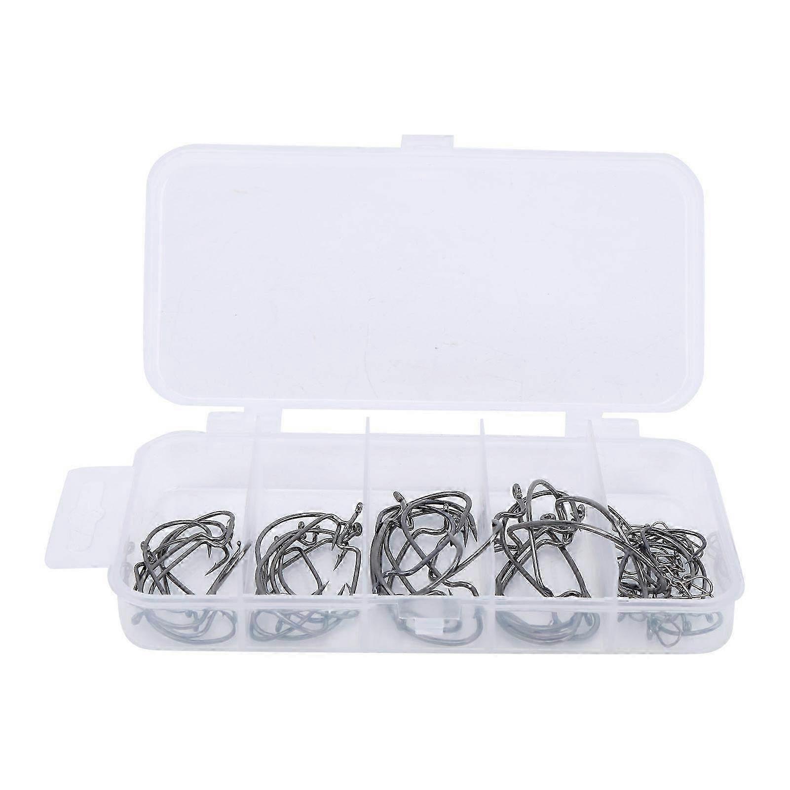 Alloy Steel Wide Belly Crank Hook Set - Sharp Worm Hook Kit for Fishing Accessories - Durable & Effective Fish Catching Tools