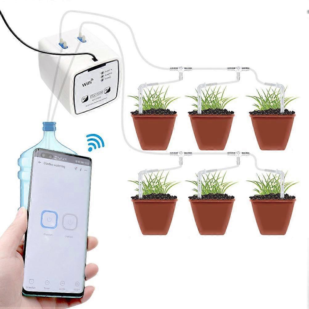 Wifi Double Pump Smart Watering System Smart Self Watering Timer Device Remote Controlled Watering Tool