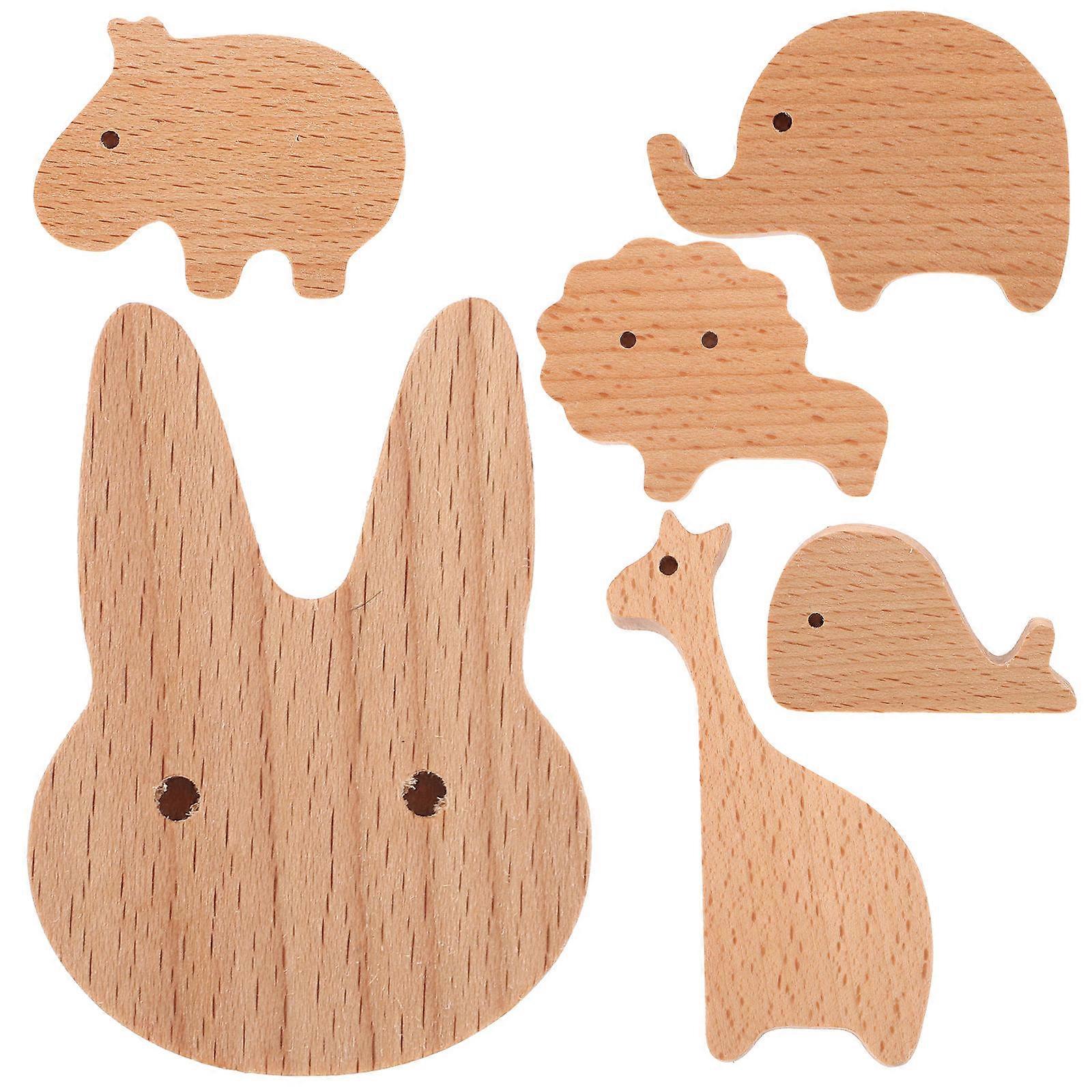 ドレッサー木製引き出しハンドル用動物ノブ 6Pcs ホーム デコレーション 家具 アクセサリー ブラウン モダン トラディショナル