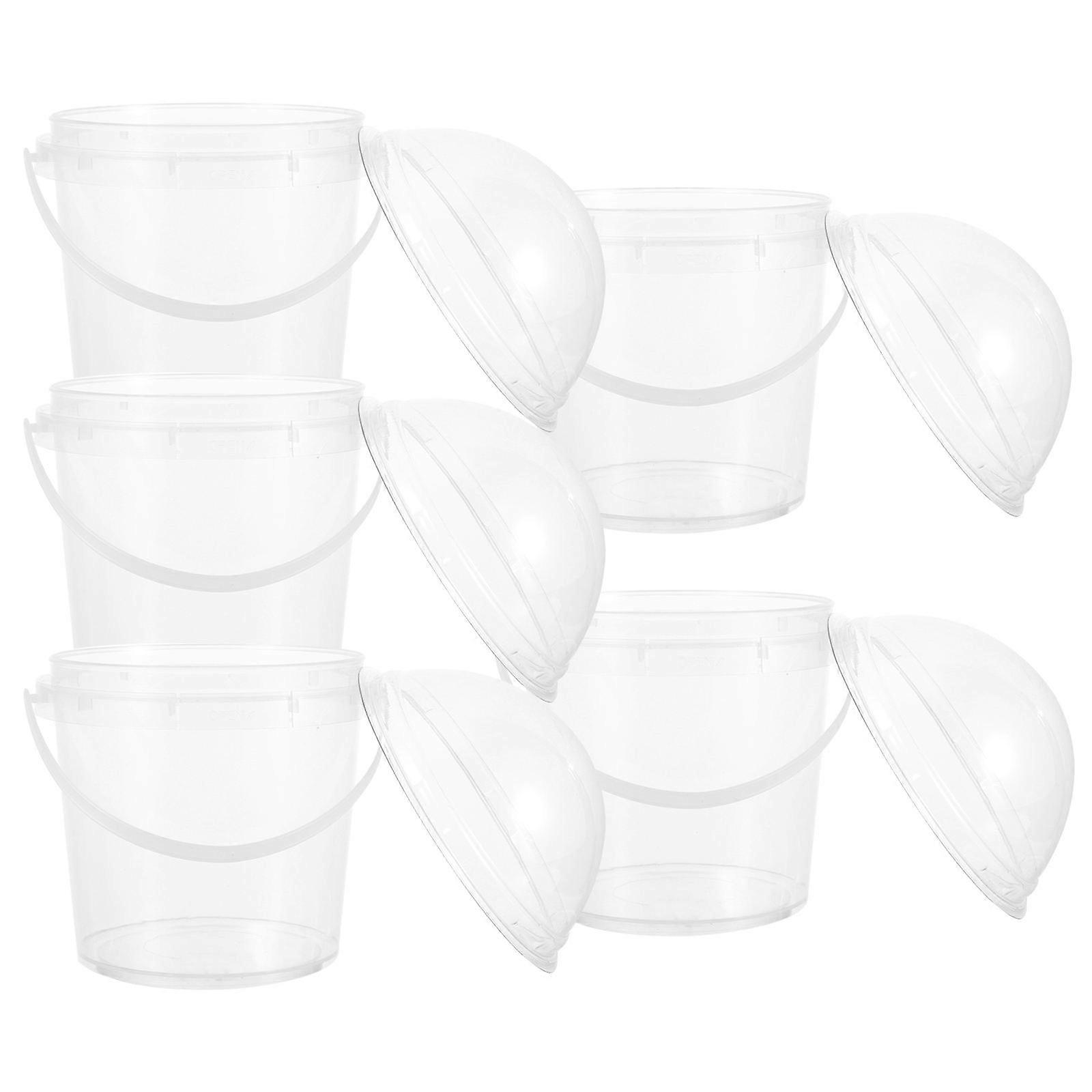 Clear Plastic Bucket with Lid for Drum Stick Snacks 750ml