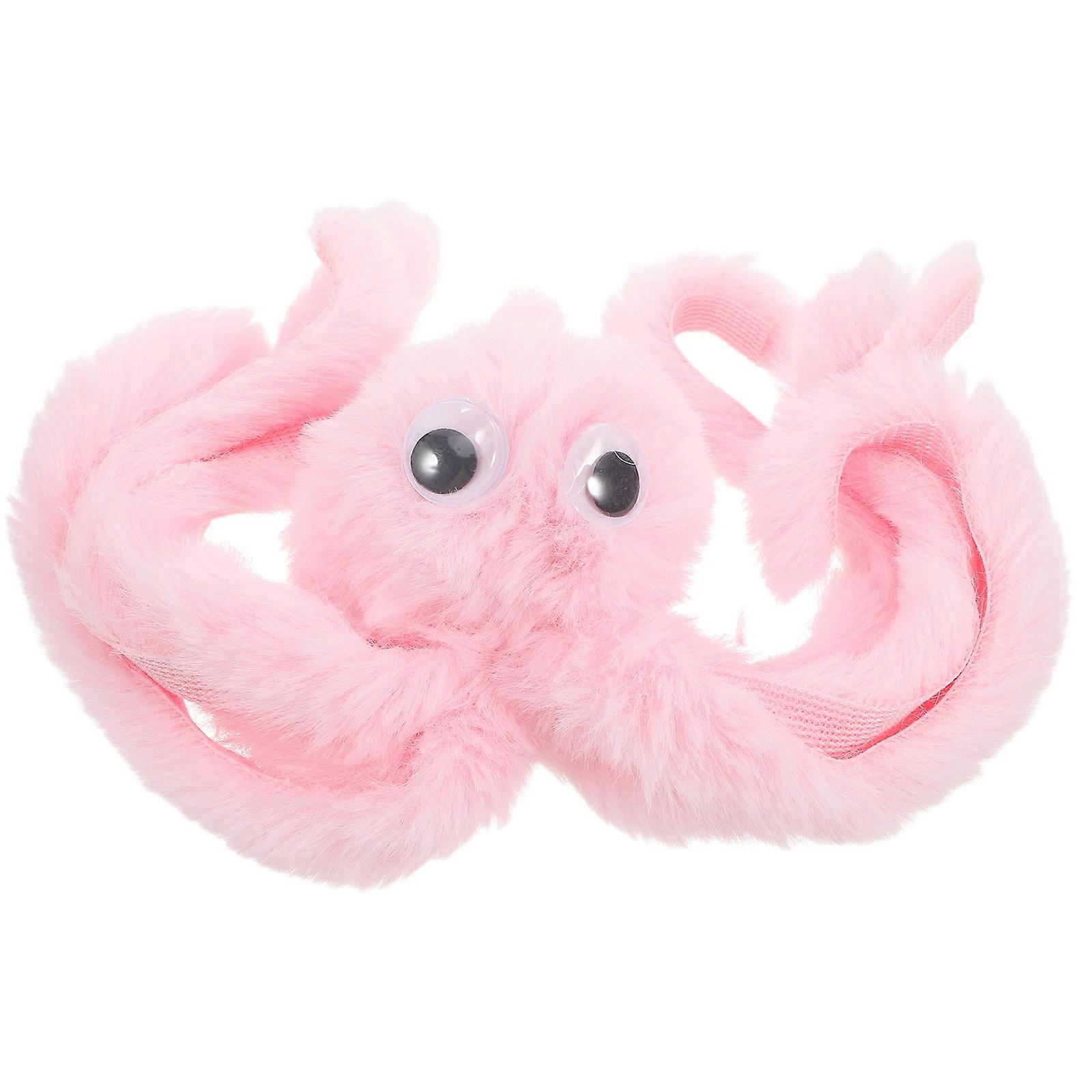 Interactive Fun Octopus Shape Plush Cat Toy Indoor Play for Kittens Pink Teaser 1Set