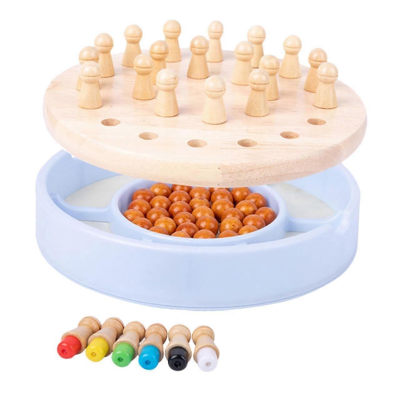 Memory Chess Game Set Two-In-One Wooden Educational Family Board Game For Kids Parties And Game Nights