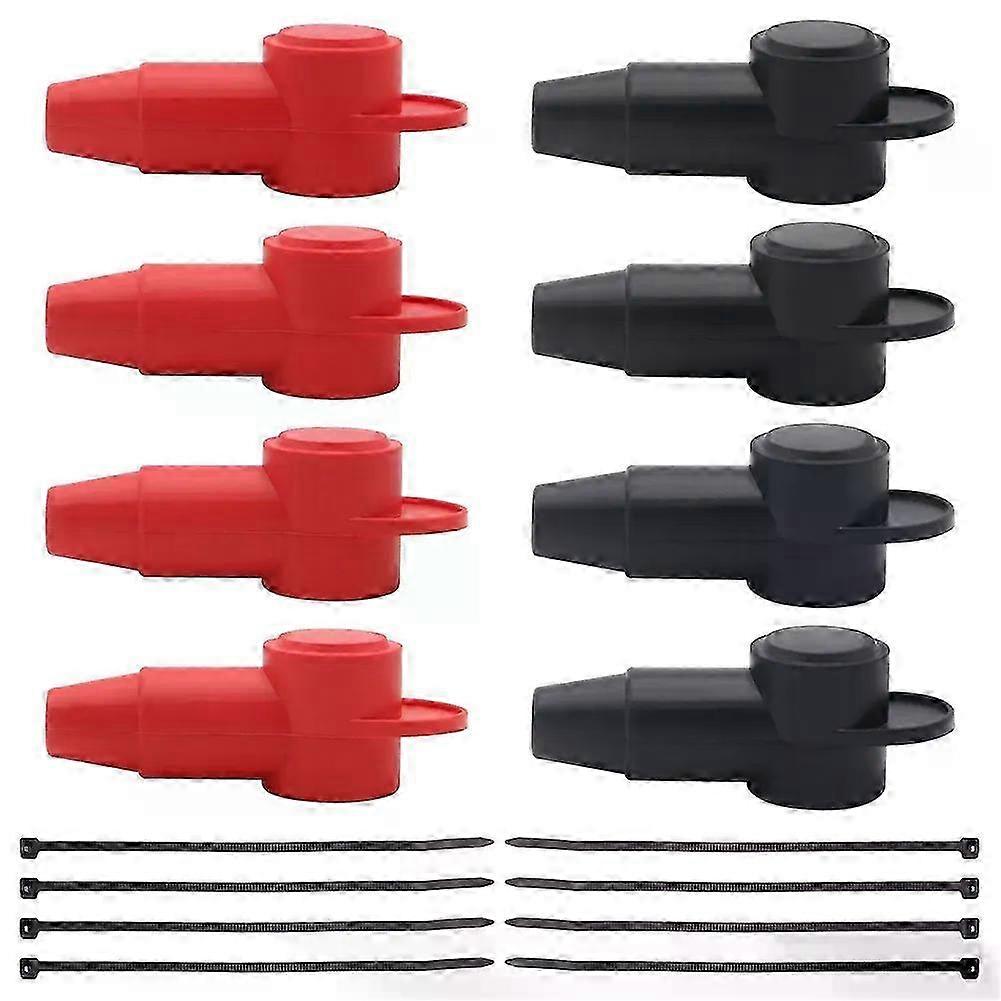 8st bilbatteripol täcker silikonisolatorskydd för bilbilbatterikabel