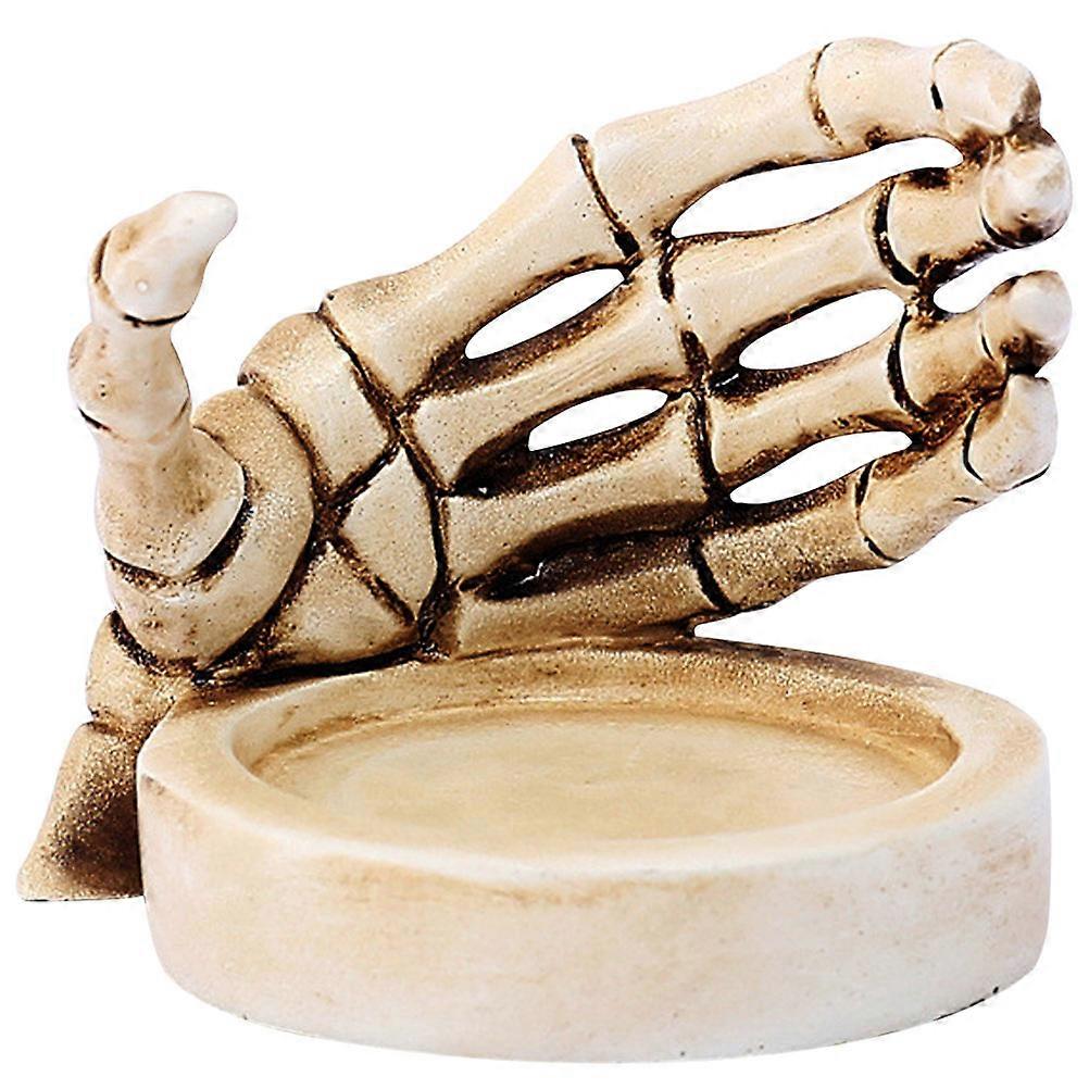 Resin Skeleton Hand Candle Holder for Halloween Party Decor – Terrifying Bone Shaped Candlestick for Haunted House Atmosphere and Horror Themed Events