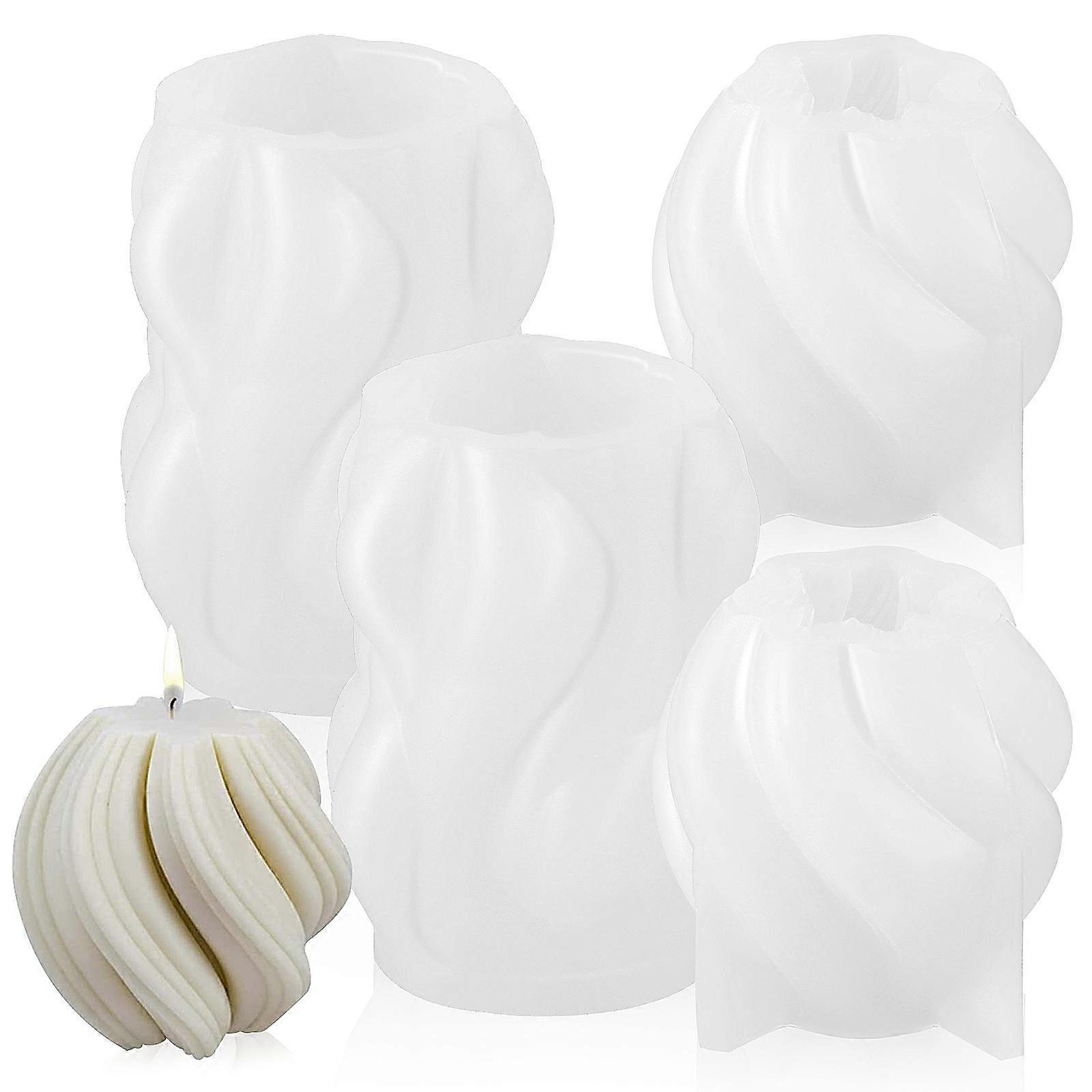 4pcs Silicone Candle Molds for DIY Wax Candle Making – Wave Pattern, Durable & Easy to Use for Home Decor Crafts