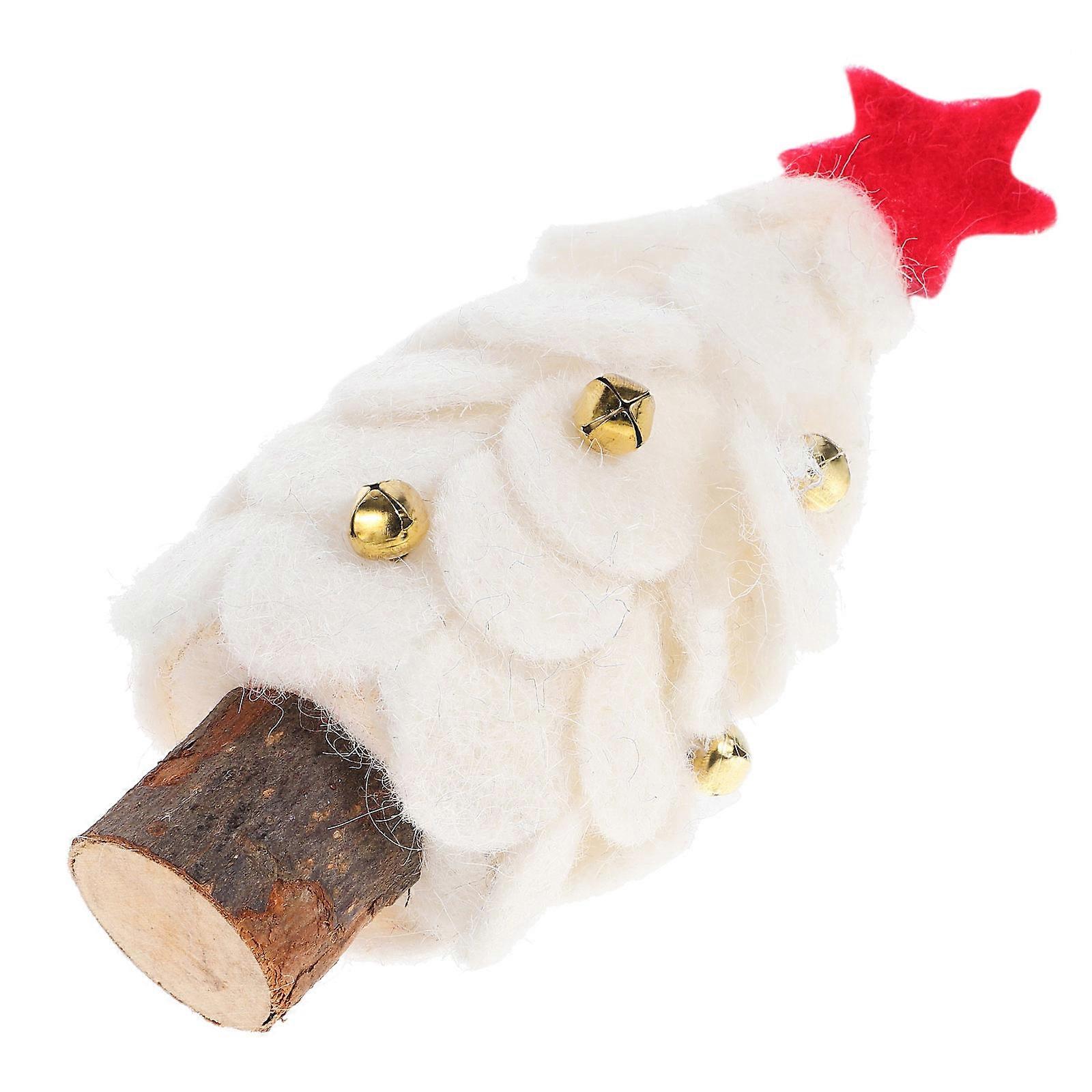 Xmas Tree Table Decor Mini Christmas Tree Decoration Woolen Felt Design Scene Models 6.7×2.6×2.6In Handcrafted Craftsmanship 1Pcs