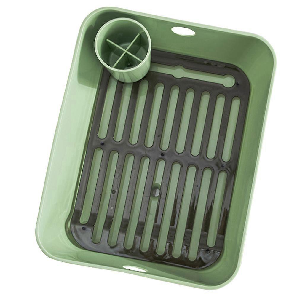 1pc Chopsticks Bowl Storage Box Dishware Storage Rack Kitchen Organizer (Green)