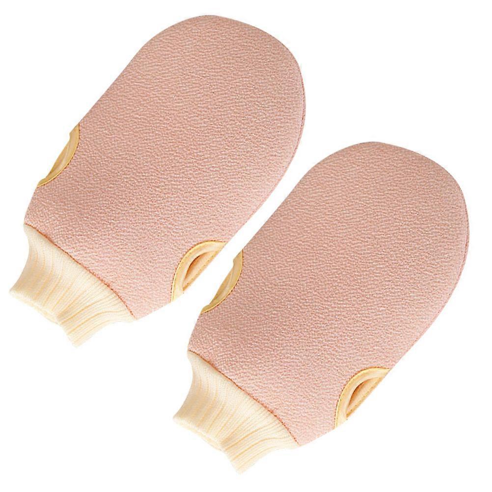 Universal Shower Gloves Exfoliating Mittens For Bathing And Showering 23.2x12.5cm Light Pink 2Pcs