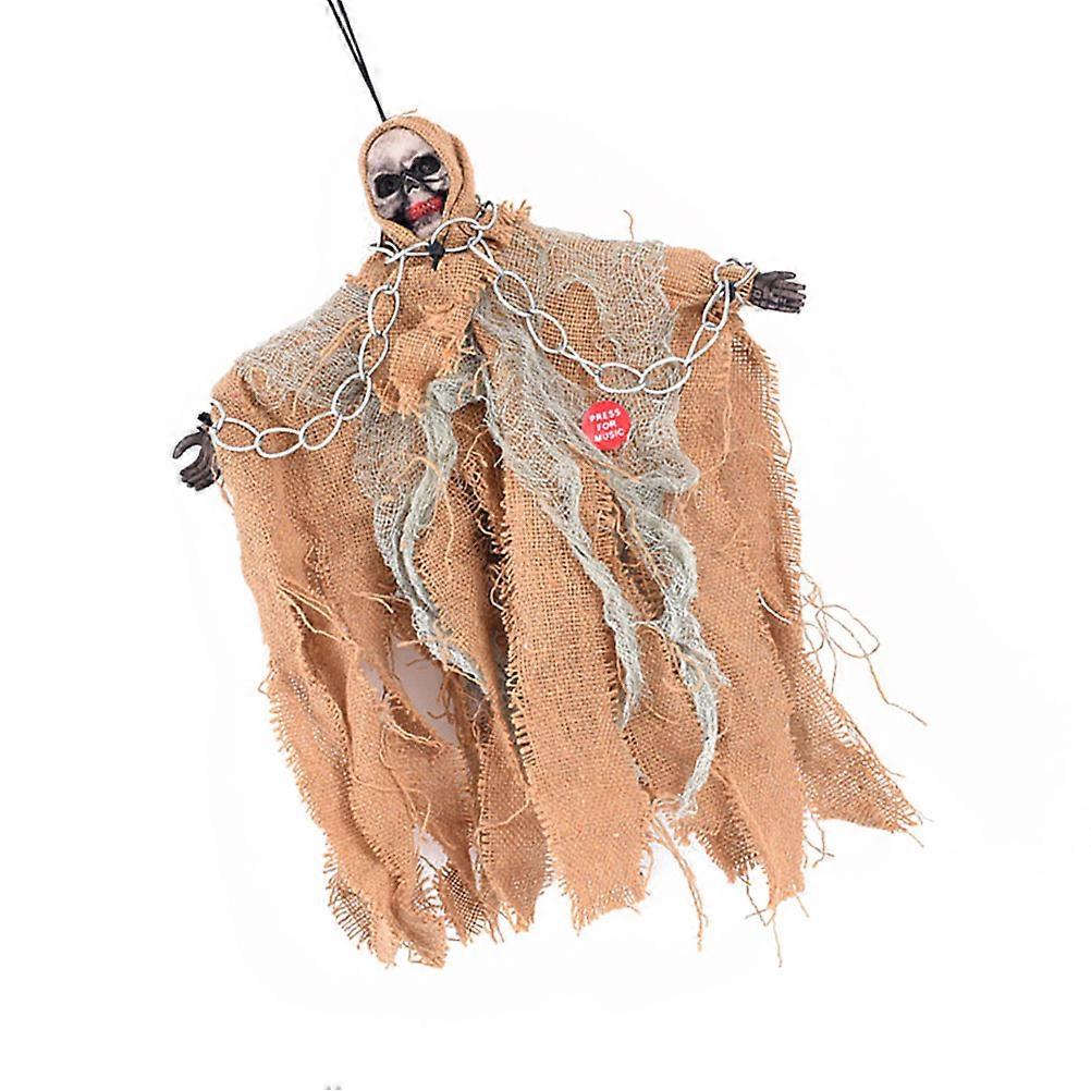 Voice Control Animated Skeleton Ghost Prop For Halloween Decorations In Yard 15*13cm Scary Shaking 1Pack