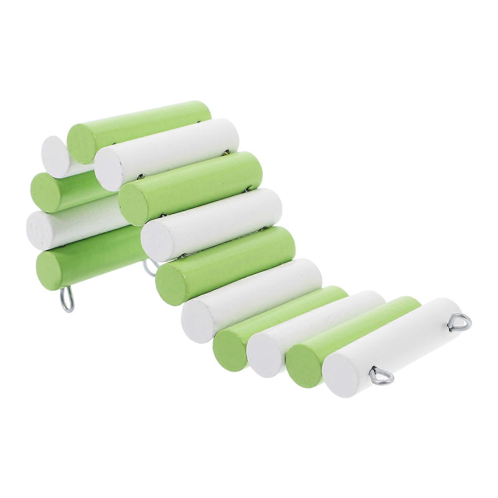 Wooden Bridge Toy for Hamster with Light Green Color for Pet Use Stable and Practical Small Animal Climbing Toy 7.5 x 3.5 inches