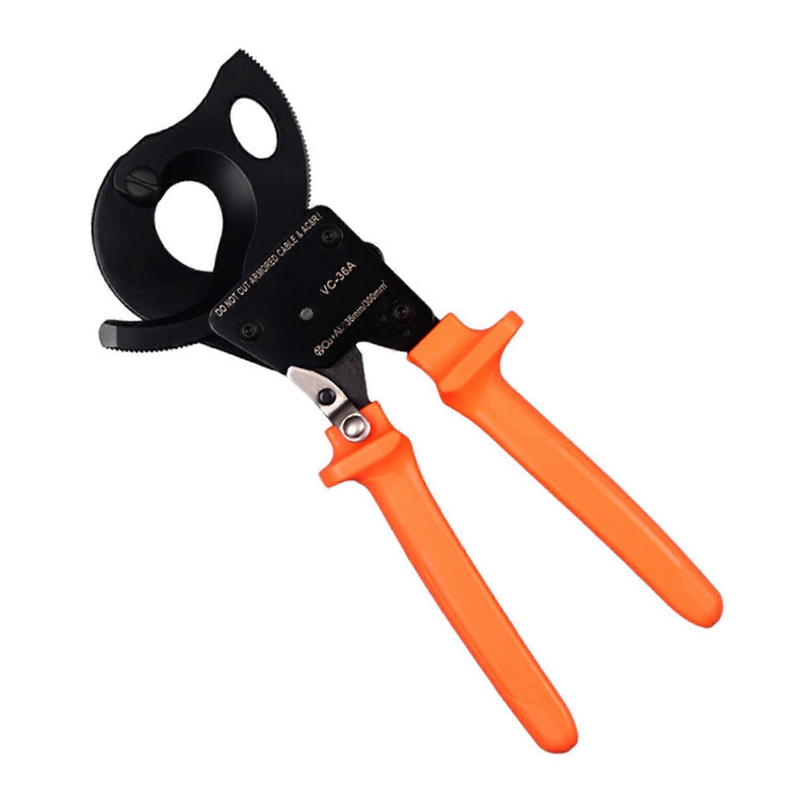 Ratchet cable cutter, efficient ratchet cutting tool, smooth and cleancutting, for electricians, twospeed drive 36A.
