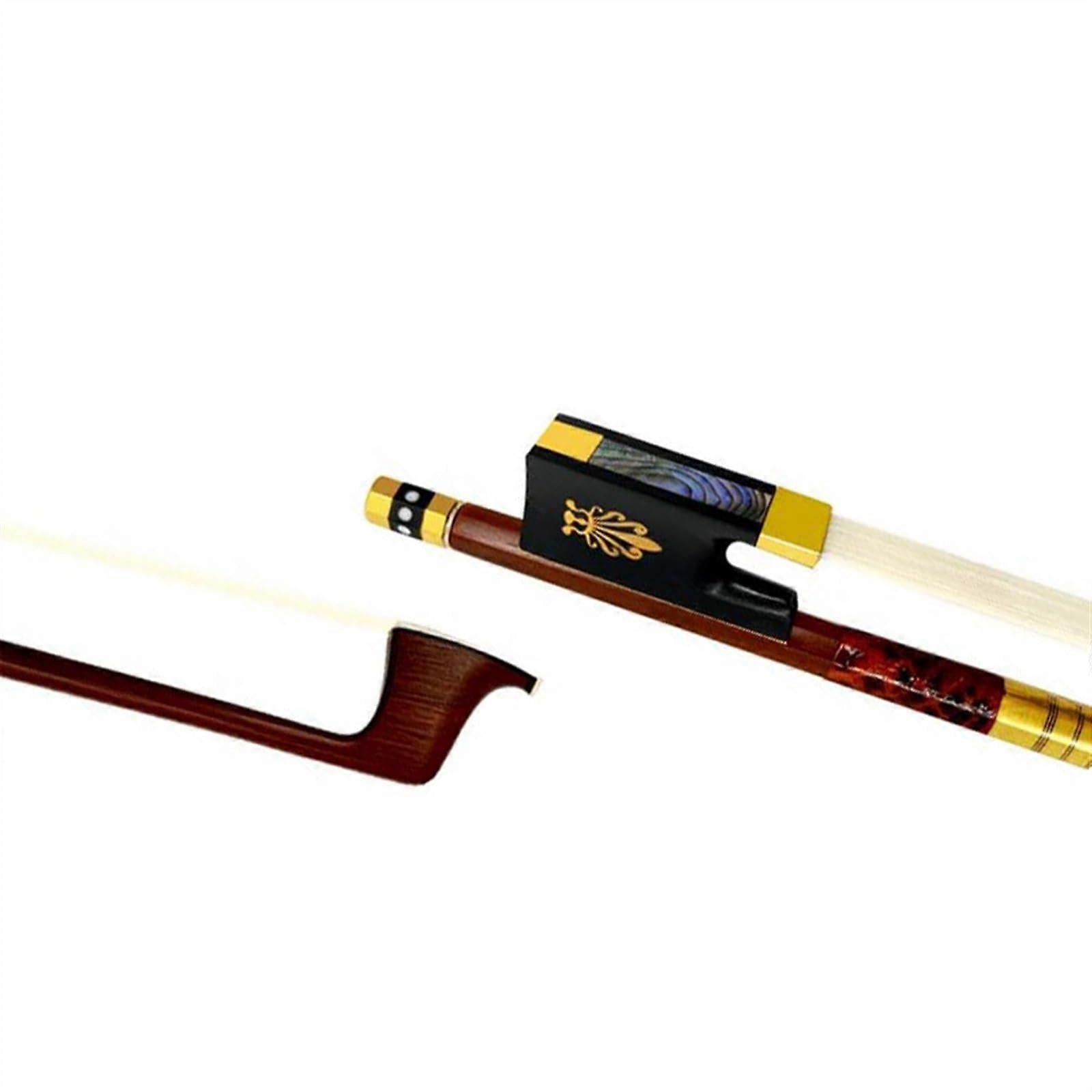 Replacement Bow for Violin 4/4 - Brazilian Wood, Natural Siberian White Horsetail, Brass Parts, 1 Piece Top Quality