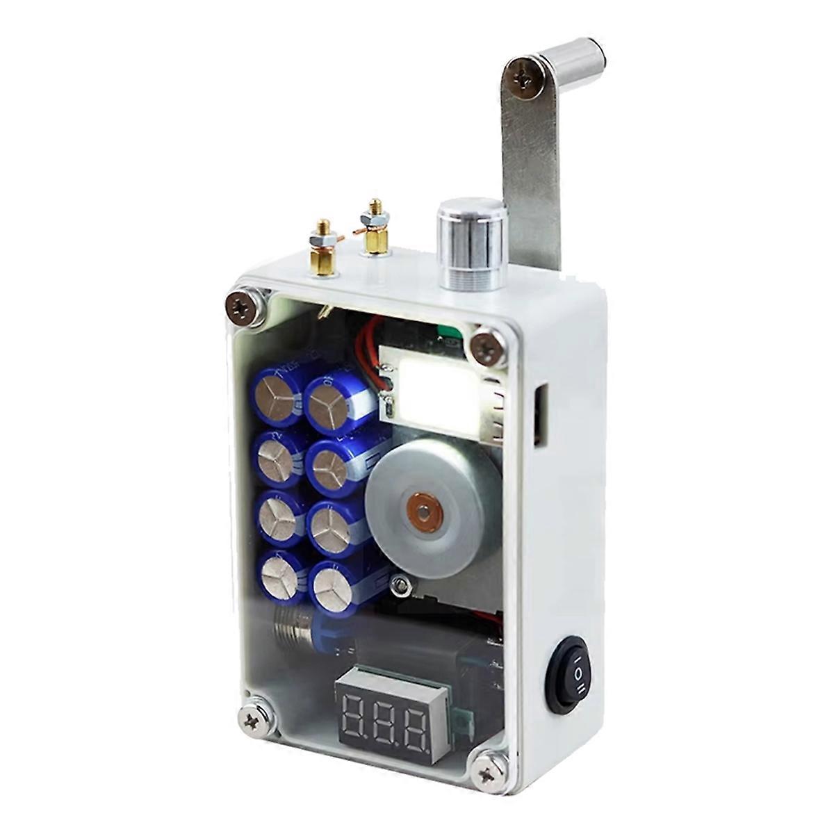 8-Capacitor Hand Generator USB Charging Camping Outdoor Emergency Tool Cranked for 2 Minutes, Can L