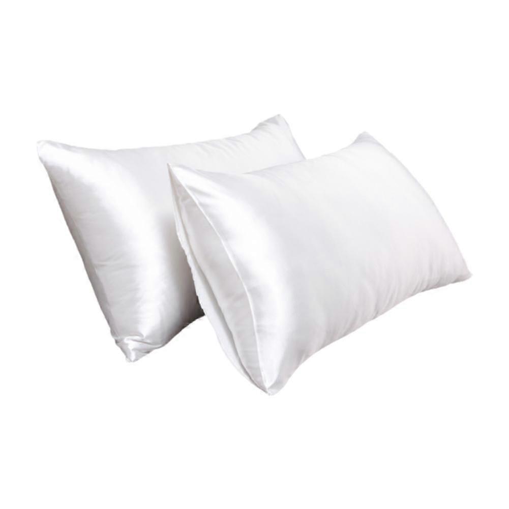 Soli d farve satin pudebetræk hår hud silke pudebetræk 2stk