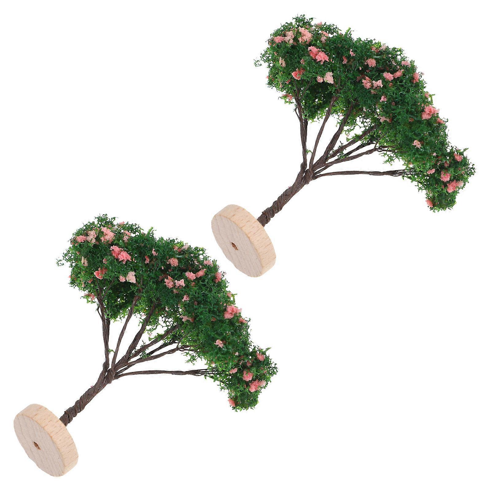 Tree-like Miniature Garden Trees Suitable For Sand Table Decoration 2.4X2.2X6.9IN Decorative 10 Pcs