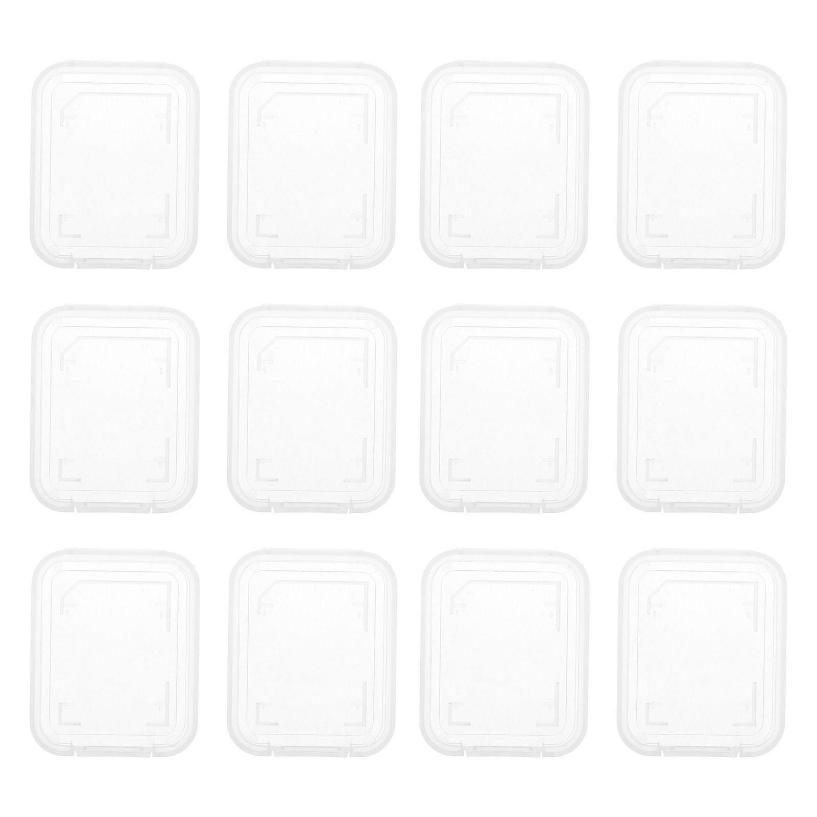 20Pcs Transparent Memory Card Box Retro SD Cards Carrying Case Single Slot Storage Holder