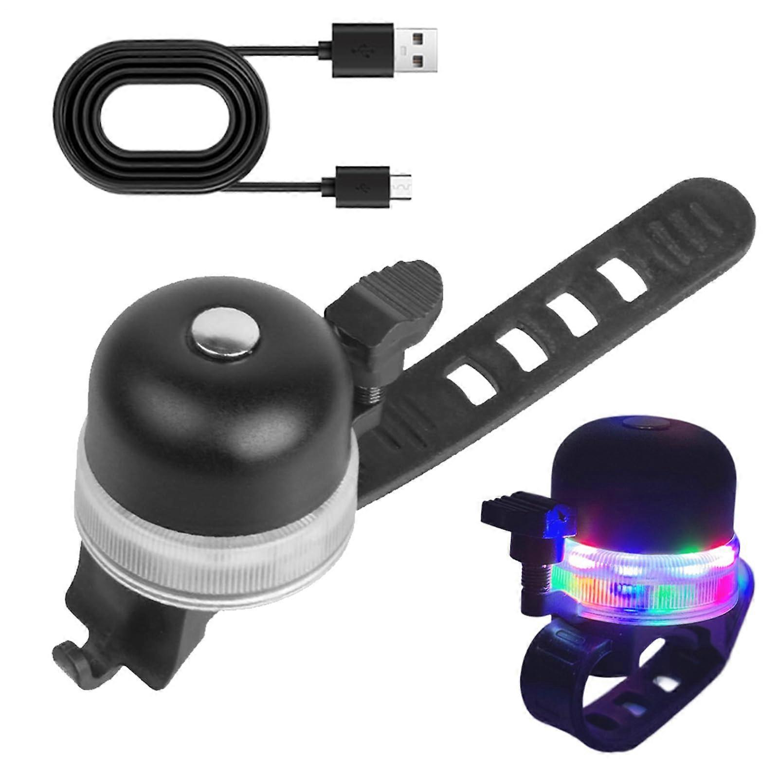 Bicycle Bell for Adults – Loud Waterproof Handlebar Bell with 3 Light Modes for Urban Road Cycling