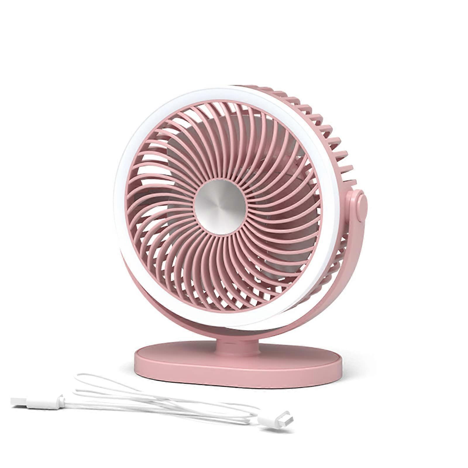 Camping Desk Fan with LED Light, 3 Speed Rechargeable 1000mAh Tent Hanging Portable Cooler