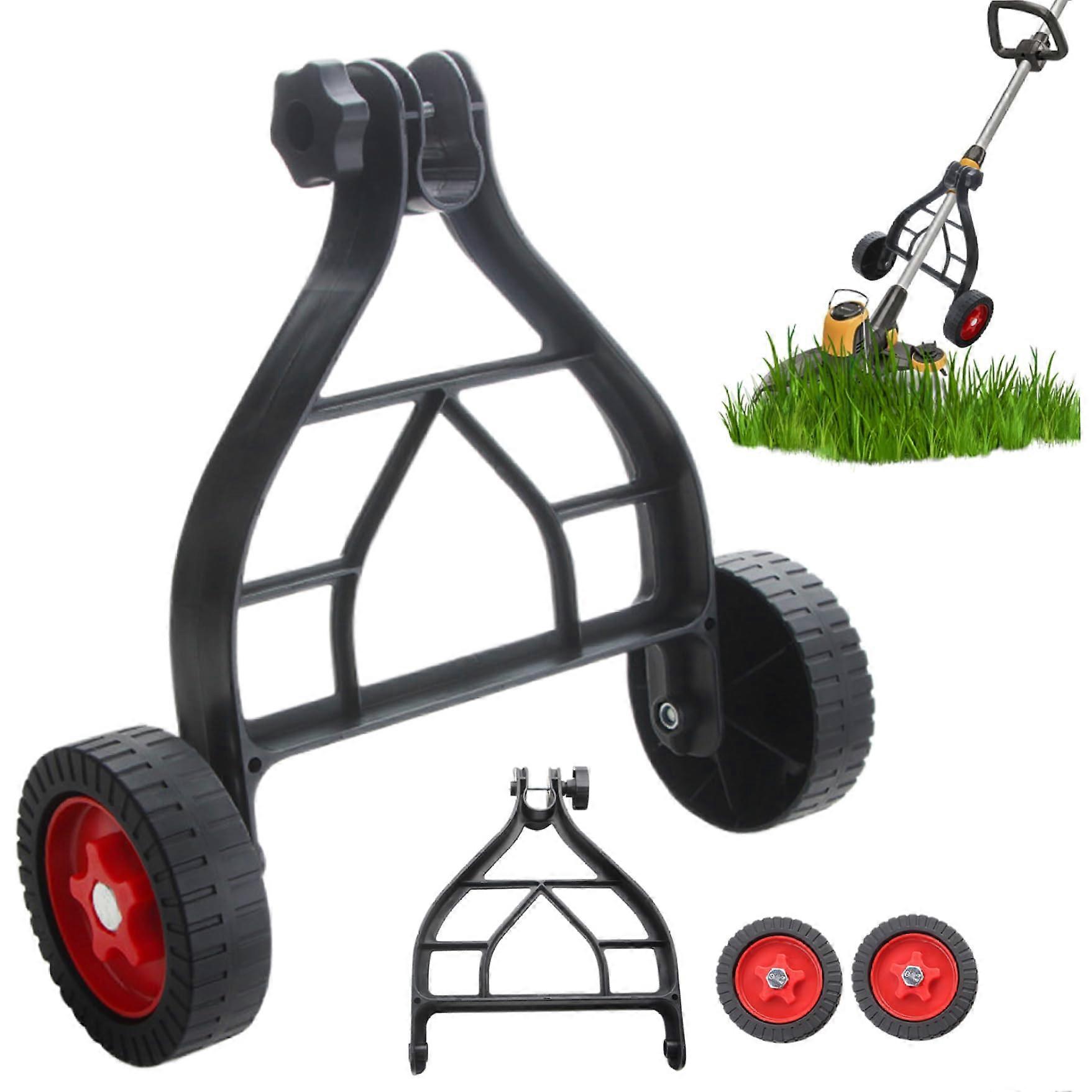 Go Behind String Trimmer Support Wheels for 25mm-28mm Adjustable Lawn Mower Trimmer Rod, Easy Push Auxiliary Wheel