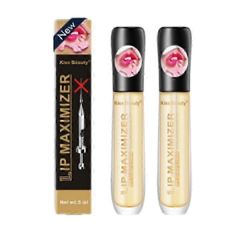 2Pcs Lip Plumper Extreme Lip Gloss Maximizer Plump Volume Bigger Lips Moisturizing