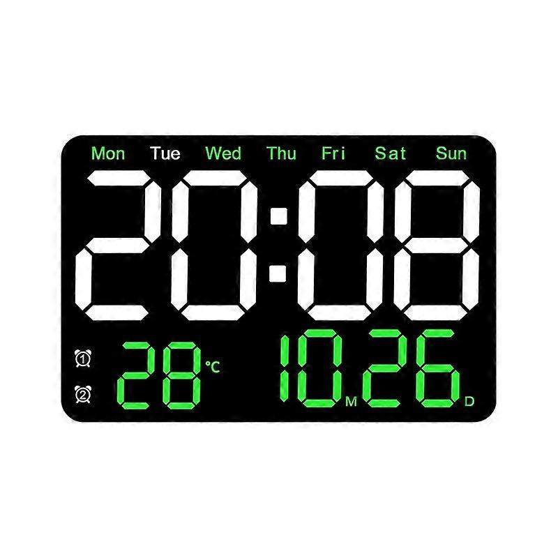 LED Digital Display Wall Clock Green