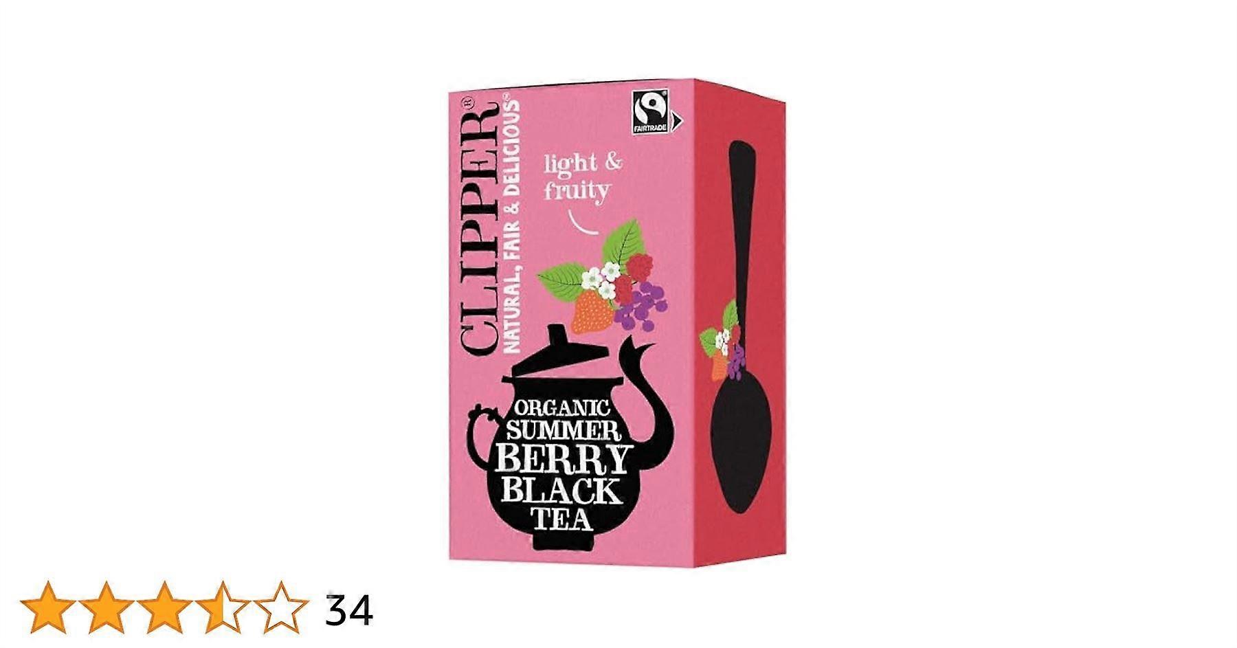 Clipper Organic Summer Berry Black Tea 20 Bags - 4 Pack