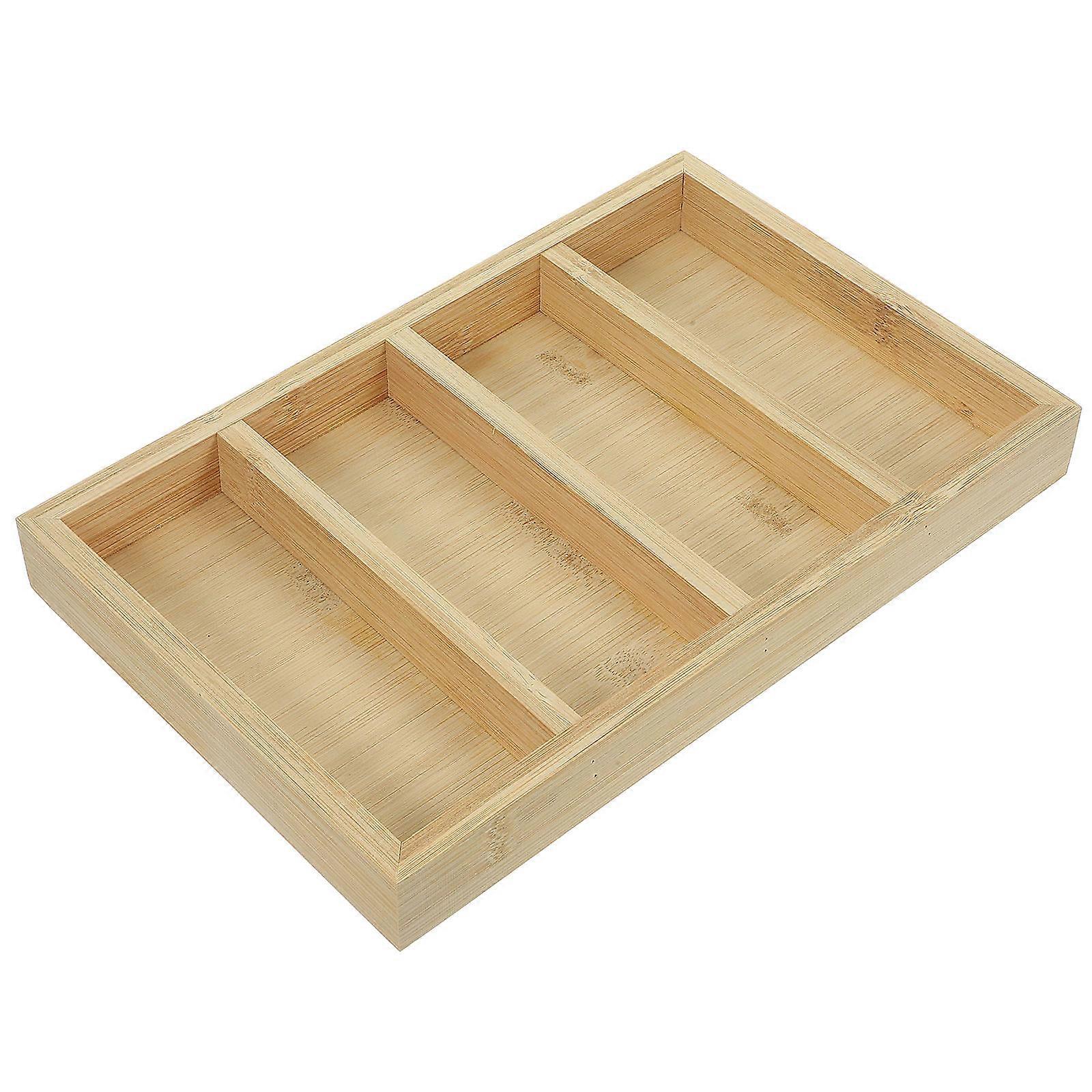 Bamboo Sunglasses Tray Organizer with Compartment for Eyeglass Holder and Accessories Storage – Lightweight and Stylish Eyewear Display Solution