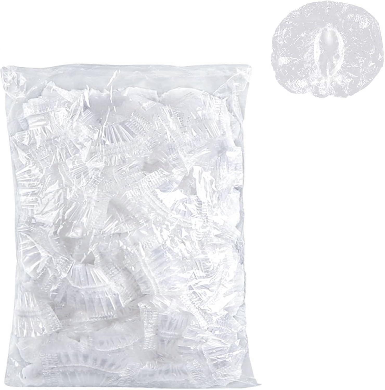 120 pieces transparent, waterproof earmuffs with elastic bands for