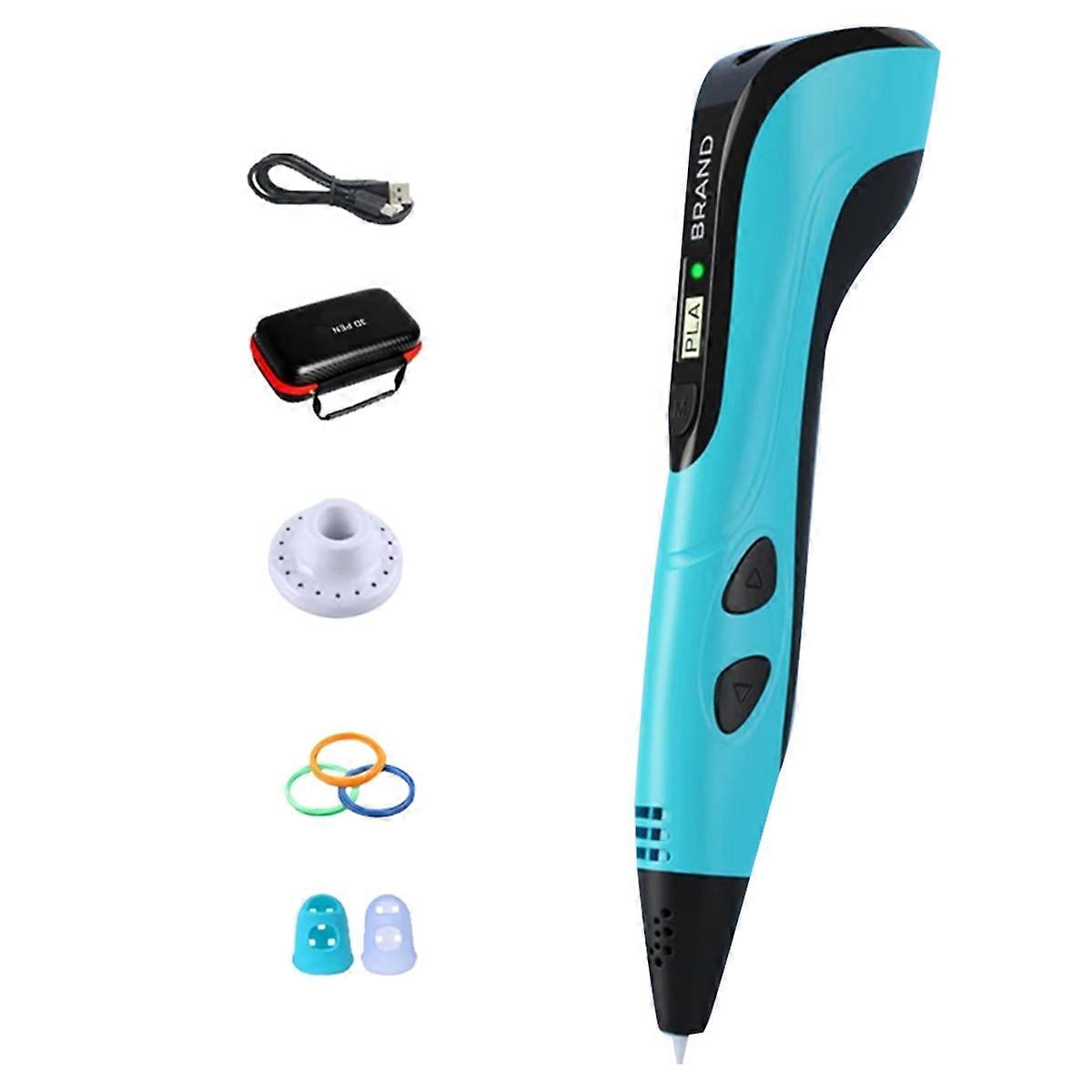 3D Printing Pen for Kids with Travel Case and Filament Drawing & Educational Art Tool for Children'S Projects Blue