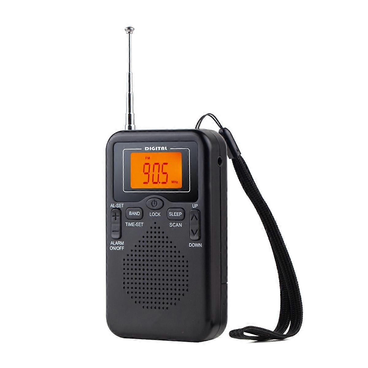 Portable Pocket AM/FM Radio 2-Band Digital Radio, Audio Broadcasting Receiver Electronic Device with Headphone Jack