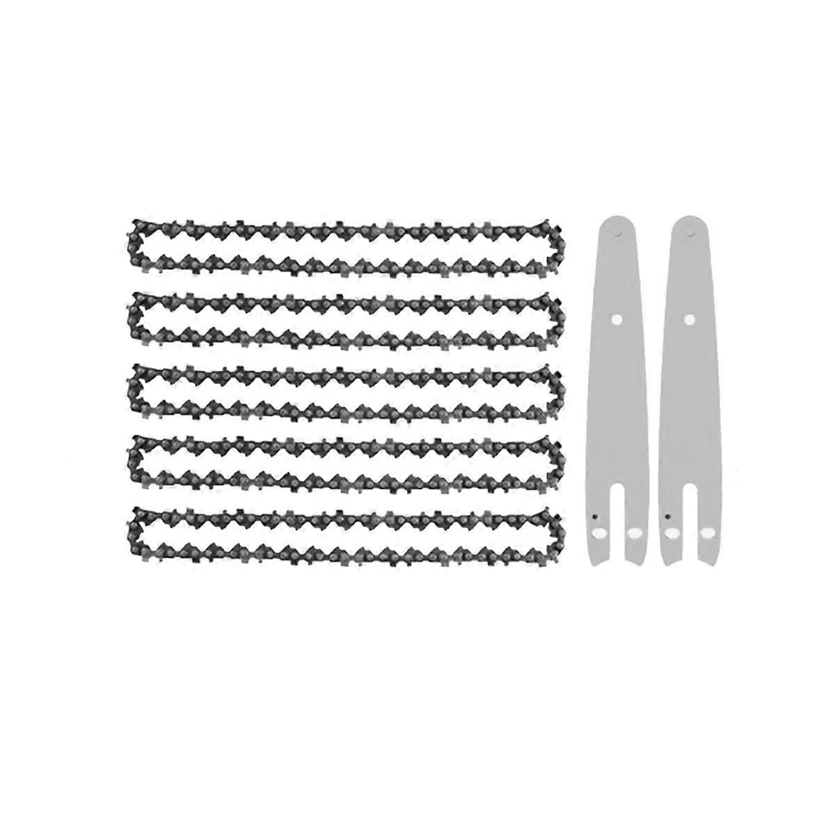 5 Pieces 6 Inch Mini Chainsaw Chain with 2 Pcs Replacement Saw Chain Bar for Cordless Electric Port