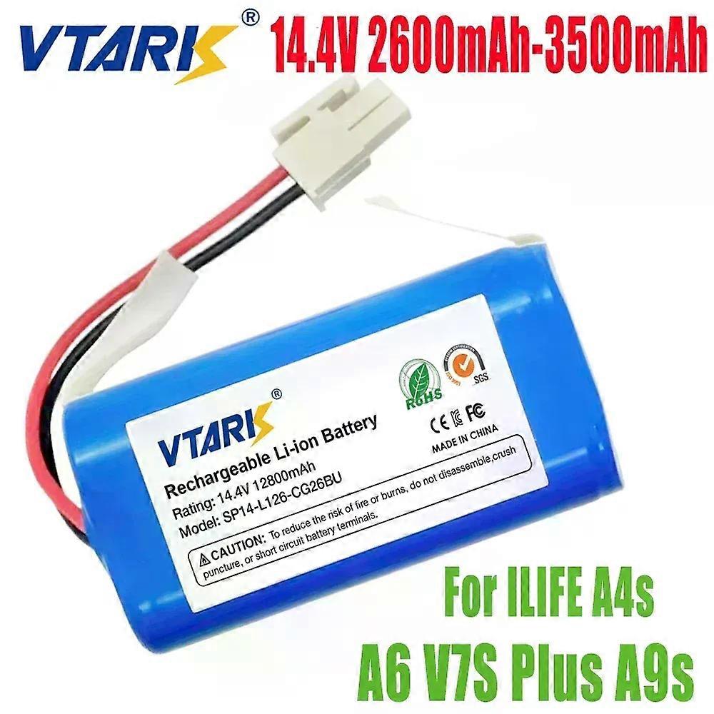 Apply NEW 14.8V 12800mAh 14.4 9.8Ah Lithium Battery For ILIFE A4 A4s V7 A6 V7s Plus Robot Vacuum Cleaner ILife 4S1P Real Capacity