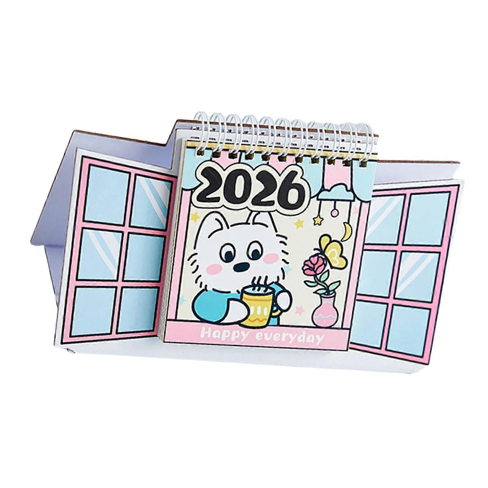 2026 Calendar Standing Calendar Desktop Ornaments Creative Small Calendar Lucky Dog Office Calendar Monthly Calendar Multicolor