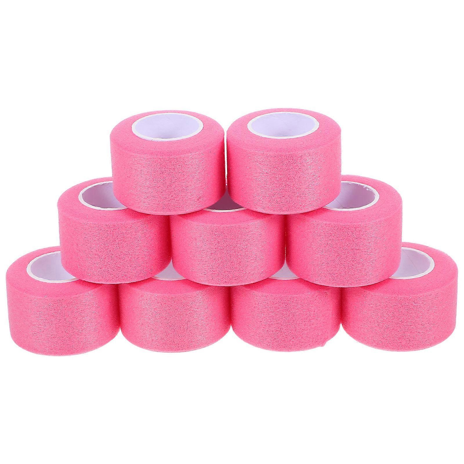 Badminton and Tennis Racket Grip Tape with Cushioning Film Technology Pink PU Absorbent Sports Handle Tape 9 Rolls