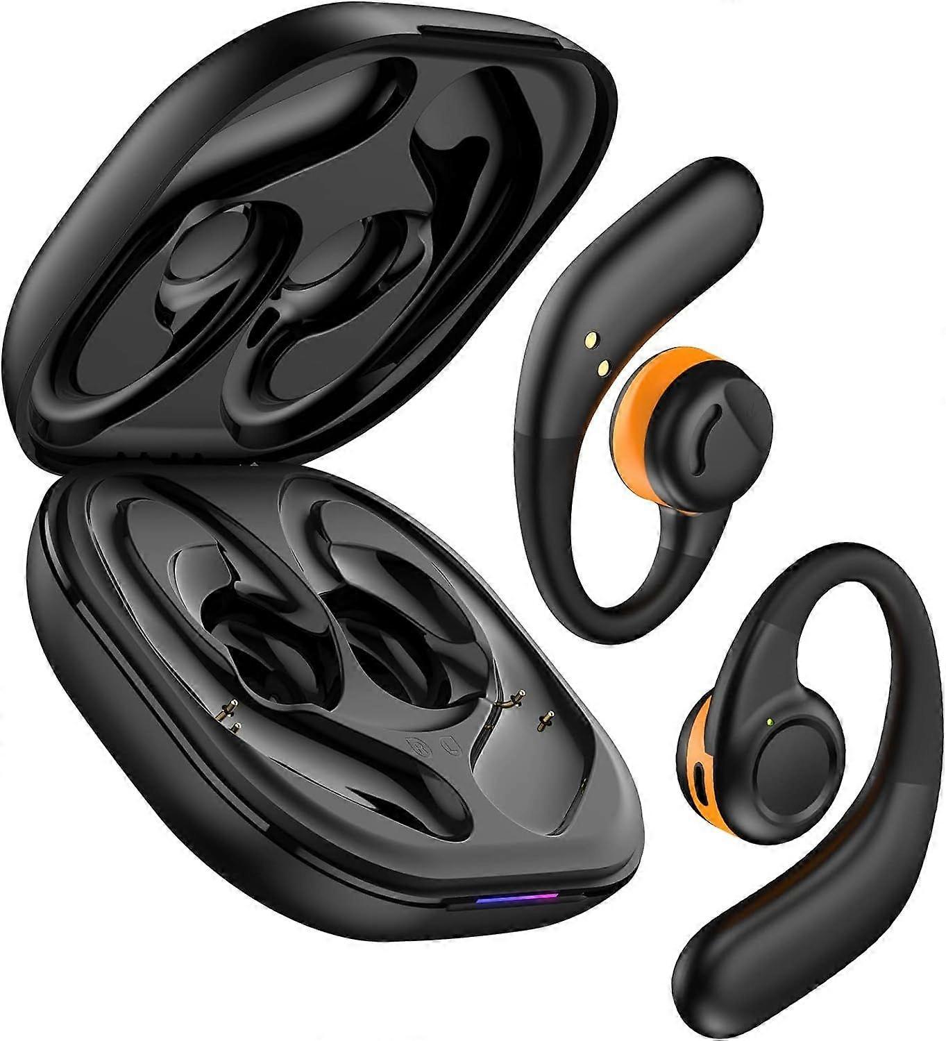 Open Ear Headphones Wireless Bluetooth 5.3, Open Ear Earbuds with Dual 16.2mm Dynamic Drivers 60 Hours Playtime Waterproof Sport Earbuds for Android i