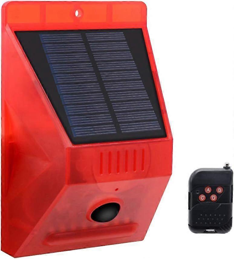 Solar Security Alarm, Waterproof Solar Strobe Lights with Motion Sensor Wireless